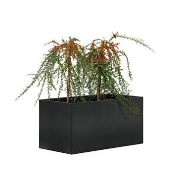 Bloembak Mohawk | zwart gepoedercoat staal 50x90x50 cm
