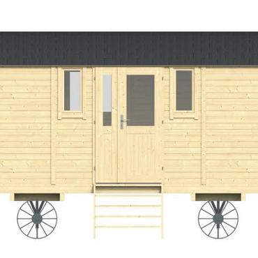 Circuswagen Patricia | 19mm | vuren onbehandeld | 480x240 cm | excl | onderstel