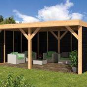 DHZ Plat dak Dalfsen Douglas 600x300 cm zwart geïmpregneerd