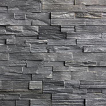 Black Slate steenstrip eind/hoekstuk 45/15x15x1-2,5 cm.