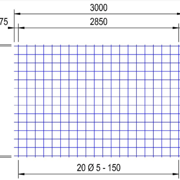 Bouwstaalmat Ø5mm 3 x 2 meter maas 15 x 15