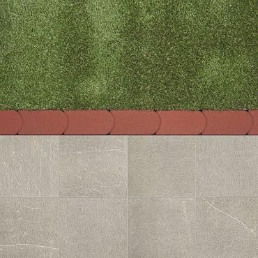 KANTSTEEN GRASKANT ROOD 22X12X4.5CM **UITLOPEND**
