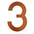 Nummer 3 corten 79x5x120 cm