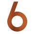 Nummer 6 corten 80x5x120 mm
