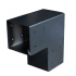 Gegalvaniseerd verbindingsstuk 2-weg 90-hoek voor vierkante palen 12x12 cm zwart gepoedercoat