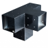 Gegalvaniseerd verbindingsstuk 4-weg T-model voor vierkante palen 12x12 cm zwart gepoedercoat