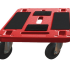 Plateauwagen - rood - nylon wielen - 4 zwenkwielen zwart
