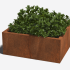 Cortenstaal gelaste plantenbak Vierkant 100x100x40 cm - MET Bodemplaat