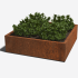 Cortenstaal gelaste plantenbak Vierkant 140x140x40 cm - MET Bodemplaat