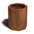 Cortenstaal plantenbak Achthoek 48.3x48.3 cm H=100 cm MET bodemplaat
