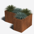 Cortenstaal plantenbak Hoekopstelling 30 H=30 cm MET bodemplaat