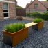 Cortenstaal plantenbak met bankje Rechthoek 321.3x50 cm H=50 cm ZONDER bodemplaat