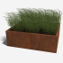 Cortenstaal plantenbak Rechthoek 30x120 H=30 cm ZONDER bodemplaat