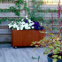 Cortenstaal plantenbak Rechthoek 30x80 H=30 cm MET bodemplaat + wielen