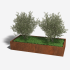 Cortenstaal plantenbak Rechthoek XL 240x100 H=30 cm MET bodemplaat