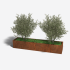 Cortenstaal plantenbak Rechthoek XL 240x50 H=30 cm ZONDER bodemplaat