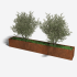 Cortenstaal plantenbak Rechthoek XL 300x40 H=30 cm MET bodemplaat