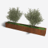 Cortenstaal plantenbak Rechthoek XL 320x40 H=30 cm MET bodemplaat