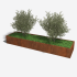 Cortenstaal plantenbak Rechthoek XL 320x80 H=30 cm MET bodemplaat