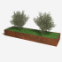 Cortenstaal plantenbak Rechthoek XL 360x100 H=30 cm MET bodemplaat
