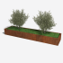 Cortenstaal plantenbak Rechthoek XL 360x80 H=30 cm MET bodemplaat