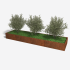 Cortenstaal plantenbak Rechthoek XL 400x100 H=100 cm MET bodemplaat