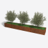 Cortenstaal plantenbak Rechthoek XL 400x60 H=30 cm MET bodemplaat