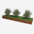 Cortenstaal plantenbak Rechthoek XL 480x120 H=30 cm MET bodemplaat