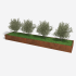 Cortenstaal plantenbak Rechthoek XL 500x100 H=100 cm MET bodemplaat
