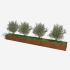 Cortenstaal plantenbak Rechthoek XL 500x60 H=30 cm MET bodemplaat