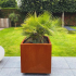 Cortenstaal plantenbak Vierkant 70x70 H=70 cm MET bodemplaat + wielen