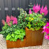 Cortenstaal plantenbak Vierkant Trapmodel 2 stuks 40x40 H=30+60 cm MET bodemplaat