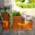 Cortenstaal plantenbak Vierkant Trapmodel 3 stuks 40x40 H=40+60+80 cm MET bodemplaat