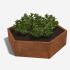 Cortenstaal plantenbak Zeshoek 138.6x159.3 cm H=30 cm ZONDER bodemplaat