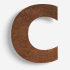 Cortenstaal (plak)huisnummer c - 10 cm