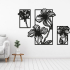 Wanddecoratie Bloem 3-luik Zwart (RAL9005) L