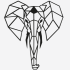 Wanddecoratie Olifant 2.0 Zwart (RAL9005) L