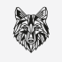 Wanddecoratie Wolf 1.0 Zwart (RAL9005) L