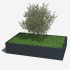 Gepoedercoat staal plantenbak Rechthoek XL 200x120 H=30 cm - Zwart (RAL9005) MET bodemplaat