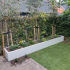 Gepoedercoat staal plantenbak Rechthoek XL 200x30 H=30 cm - Wit (RAL9010) MET bodemplaat