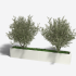 Gepoedercoat staal plantenbak Rechthoek XL 240x30 H=30 cm - Wit (RAL9010) ZONDER bodemplaat