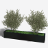 Gepoedercoat staal plantenbak Rechthoek XL 240x40 H=30 cm - Zwart (RAL9005) MET bodemplaat