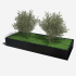 Gepoedercoat staal plantenbak Rechthoek XL 300x120 H=30 cm - Zwart (RAL9005) MET bodemplaat