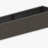 Gepoedercoat staal plantenbak Rechthoek XL 300x30 H=30 cm - Antraciet (RAL7016) MET bodemplaat