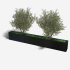 Gepoedercoat staal plantenbak Rechthoek XL 300x30 H=30 cm - Zwart (RAL9005) ZONDER bodemplaat