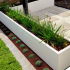 Gepoedercoat staal plantenbak Rechthoek XL 320x30 H=30 cm - Wit (RAL9010) ZONDER bodemplaat