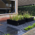 Gepoedercoat staal plantenbak Rechthoek XL 400x100 H=100 cm - Zwart (RAL9005) ZONDER bodemplaat