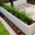 Gepoedercoat staal plantenbak Rechthoek XL 400x60 H=30 cm - Wit (RAL9010) ZONDER bodemplaat