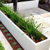 Gepoedercoat staal plantenbak Rechthoek XL 480x40 H=30 cm - Wit (RAL9010) MET bodemplaat
