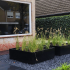 Gepoedercoat staal plantenbak Rechthoek XL 480x50 H=30 cm - Zwart (RAL9005) MET bodemplaat